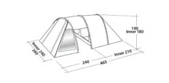 Easy Camp Galaxy 400 Rustic Green Tunneltent - 4 Personen -Bo-Camp Verkoopwinkel 120391 galaxy 400 rustic green drawing perspective2