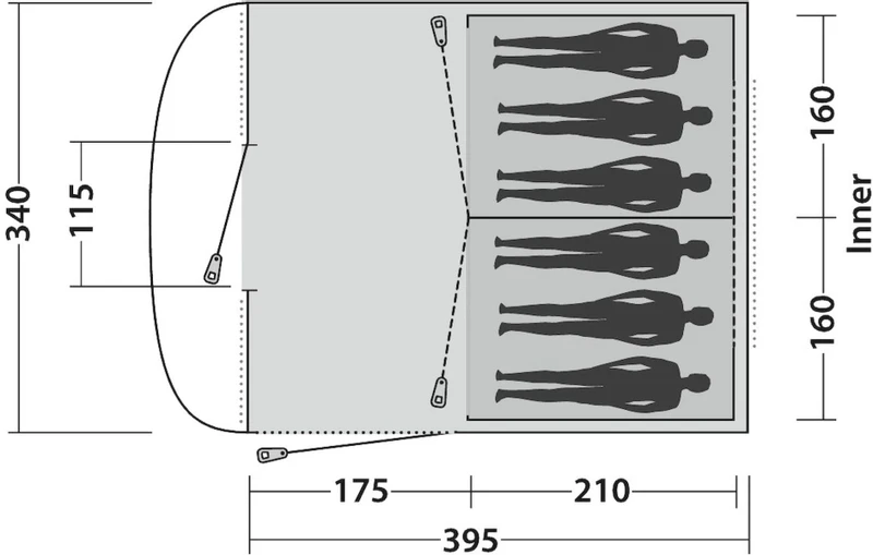 Easy Camp Edendale 600 Tunneltent 6 Persoons - Grijs 15 Easy Camp Edendale 600 Tunneltent 6 Persoons - Grijs - Afbeelding 15