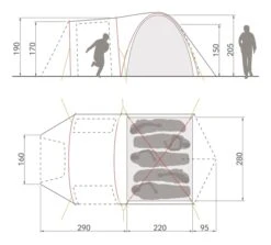 Vaude Campo Casa XT Koepeltent - 3/4 Persoons 7 Vaude Campo Casa XT Koepeltent - 3/4 Persoons -Bo-Camp Verkoopwinkel 14229 g