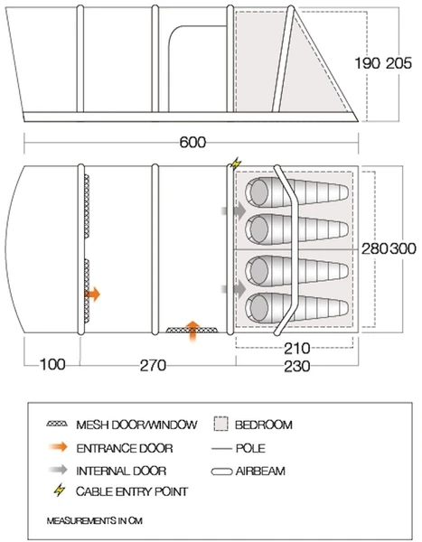 Vango Aether Air 450XL Opblaasbare Tent - 4 Persoons 5 Vango Aether Air 450XL Opblaasbare Tent - 4 Persoons - Afbeelding 5