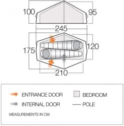 Vango F10 Helium UL 2 Ultralichte Trekking Tunneltent - 1/2 Persoons - Groen -Bo-Camp Verkoopwinkel 1900 1783 f10 helium ul 2 1