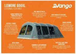 Vango Lismore 600XL Tunneltent - 5 Persoons - Groen -Bo-Camp Verkoopwinkel 1900 1783 lismore 600xl package 2