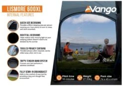 Vango Lismore 600XL Tunneltent - 5 Persoons - Groen -Bo-Camp Verkoopwinkel 1900 1783 lismore 600xl package 3