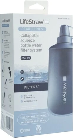 Lifestraw Peak Opvouwbare Waterfilter Fles - 650 Ml - Blauw -Bo-Camp Verkoopwinkel 1900 1900 00104066 07