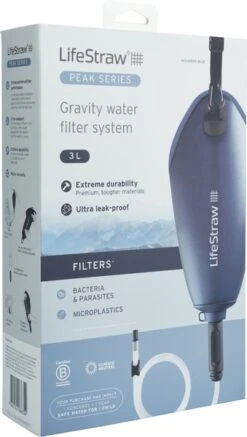 Lifestraw Peak Gravity Bag Waterfilter - 3 Liter - Blauw -Bo-Camp Verkoopwinkel 1900 1900 00104070 06