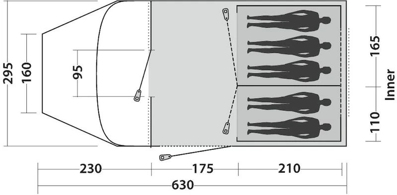 Easy Camp Palmdale 500 LUX Tunneltent - 5 Persoons 11 Easy Camp Palmdale 500 LUX Tunneltent - 5 Persoons - Afbeelding 11