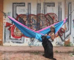 Ticket To The Moon Hangmat 2 Persoons Original Double - Pink/Aqua -Bo-Camp Verkoopwinkel 900 1114 img 2447