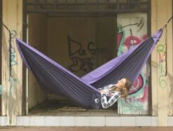 Ticket To The Moon Hangmat 2 Persoons Original Double - Navy Blue/Purple -Bo-Camp Verkoopwinkel 900 1187 img 2293 1