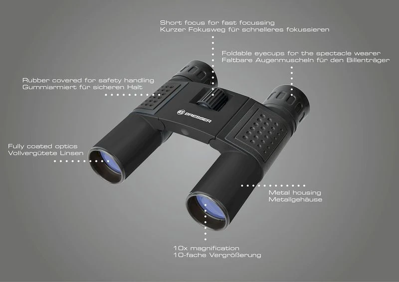 Bresser Topas Verrekijker - 10x25 Mm - Zwart 4 Bresser Topas Verrekijker - 10x25 Mm - Zwart - Afbeelding 4
