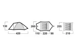 Husky Bizon Koepeltent - 4+ Persoons -Bo-Camp Verkoopwinkel bizon afmetingen