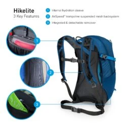 Osprey Hikelite Wandelrugzak - 18 Liter - Zilver -Bo-Camp Verkoopwinkel osprey hikelite 18