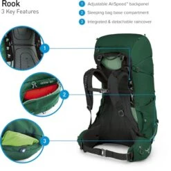 Osprey Rook Backpack - 65 Liter - Zwart -Bo-Camp Verkoopwinkel osprey rook features