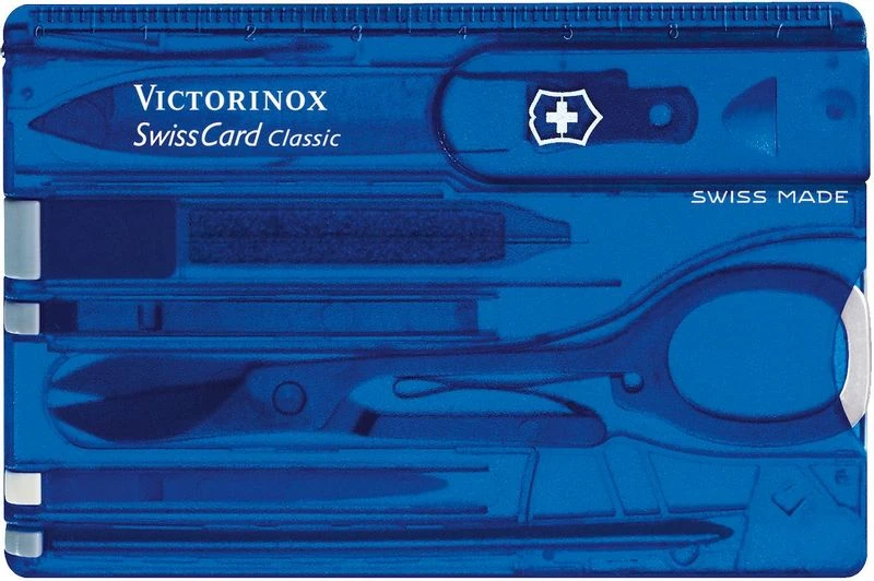 Victorinox SwissCard Classic Multitool - Transparant Blauw 1 Victorinox SwissCard Classic Multitool - Transparant Blauw