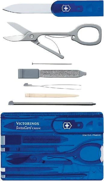 Victorinox SwissCard Classic Multitool - Transparant Blauw 2 Victorinox SwissCard Classic Multitool - Transparant Blauw - Afbeelding 2
